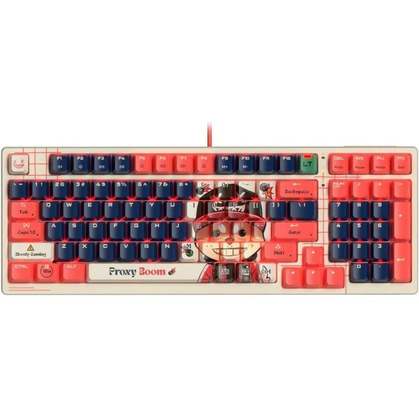 Клавиатура проводная A4Tech Bloody AT98 Proxy Boom USB, механическая, бежевый/красный